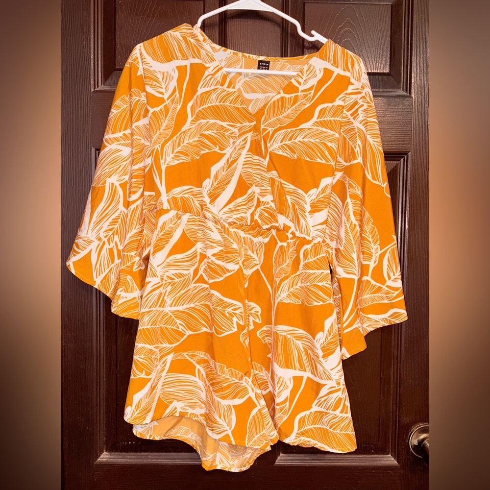 Shein Yellow Summer Romper Size Medium